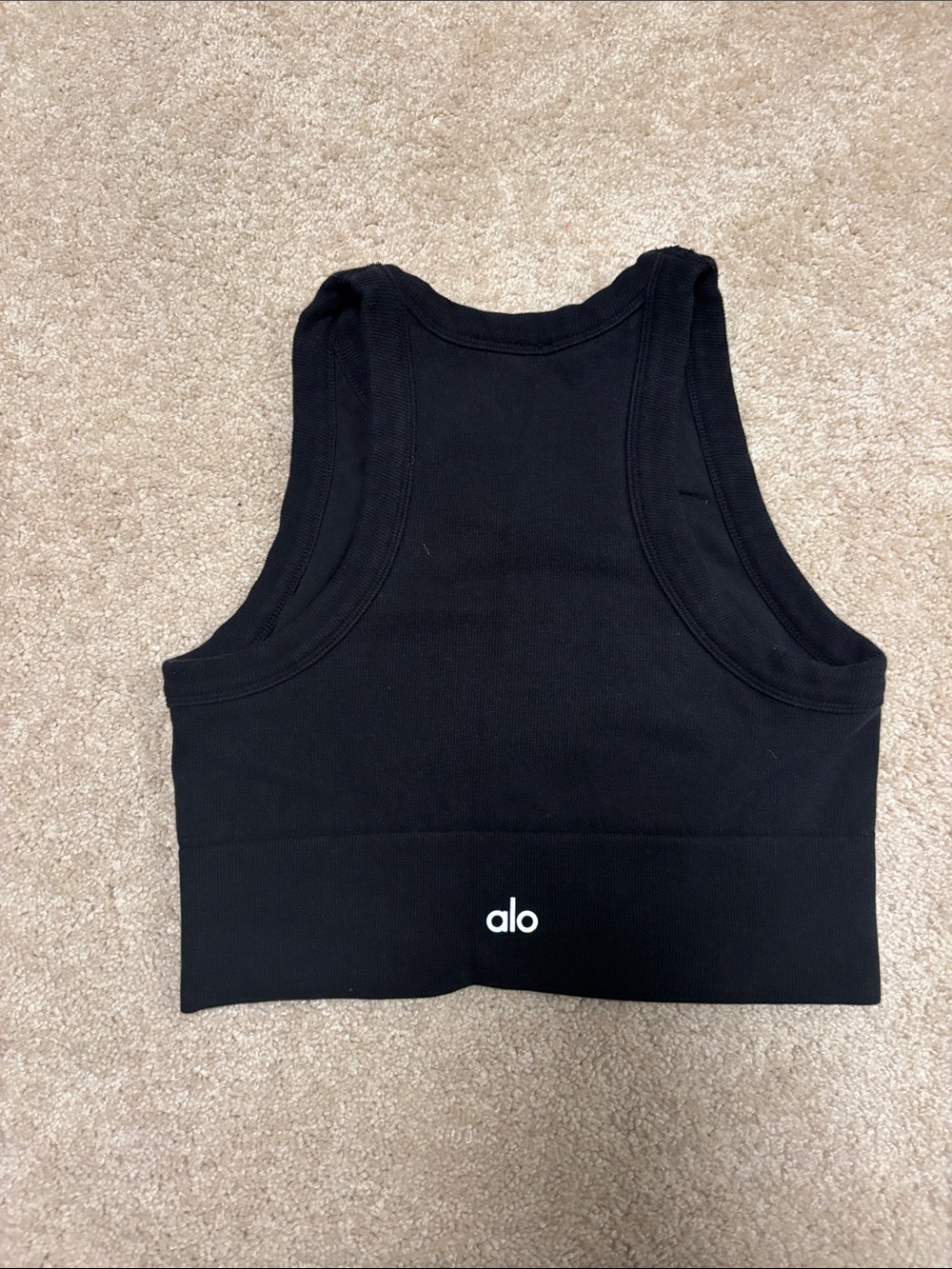 ALO Yoga Black Racerback Crop Sports Bra